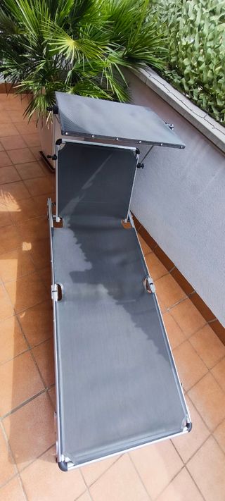 Tumbona de jardín aluminio gris