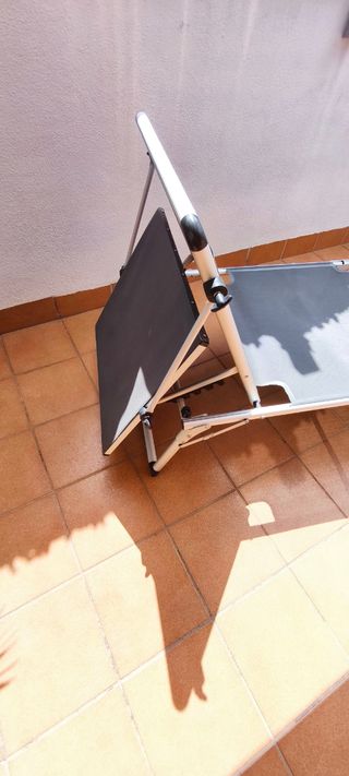 Tumbona de jardín aluminio gris