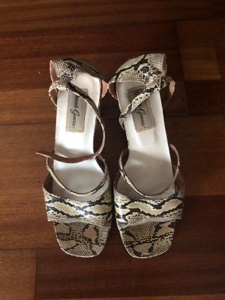 Bolso y zapatos de pitón auténtico