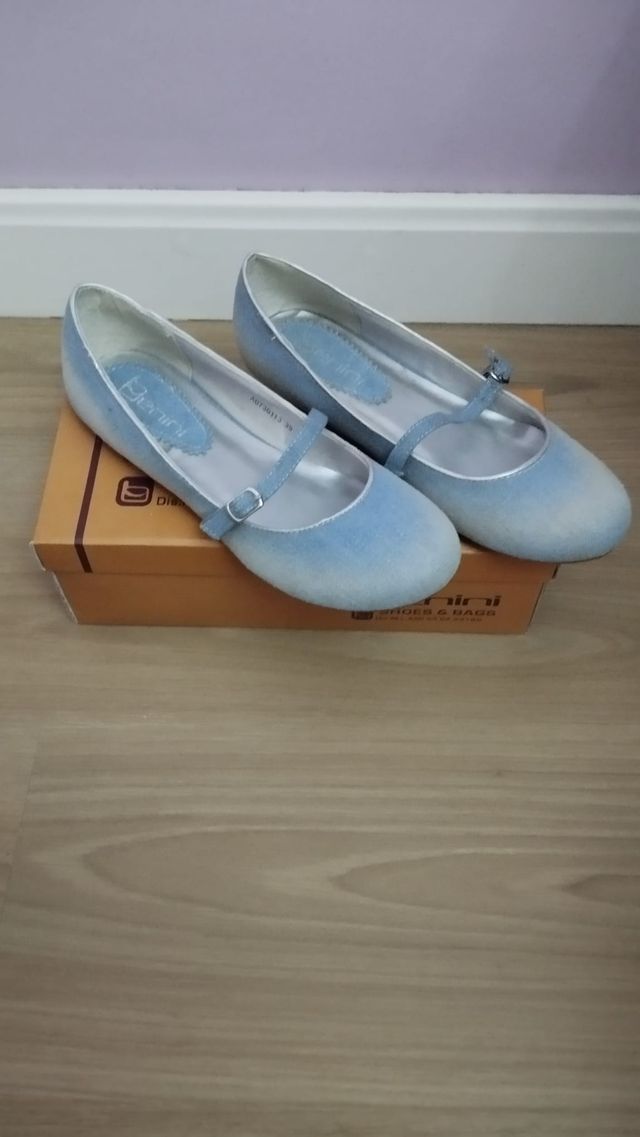 Zapatos planos vaqueros azules talla 39