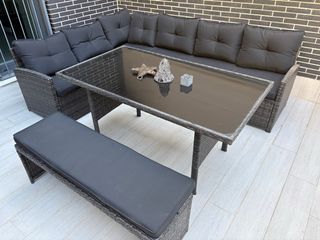 Conjunto Mesa y Sofá Exterior
