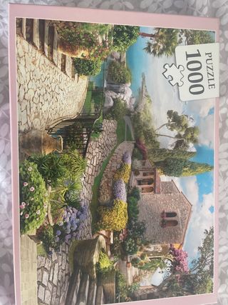 Puzzle 1000 piezas jardín con cascada