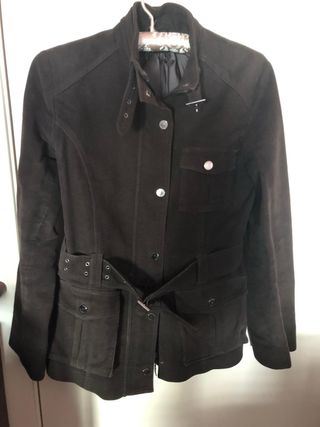 Chaqueta de ante marrón mujer