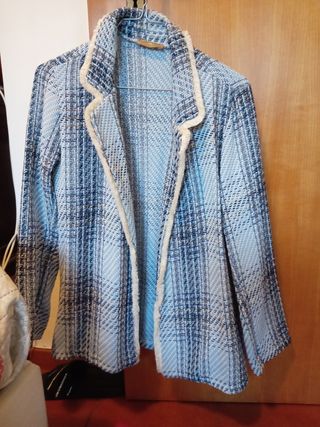 Giacca donna melange azzurro, grigio