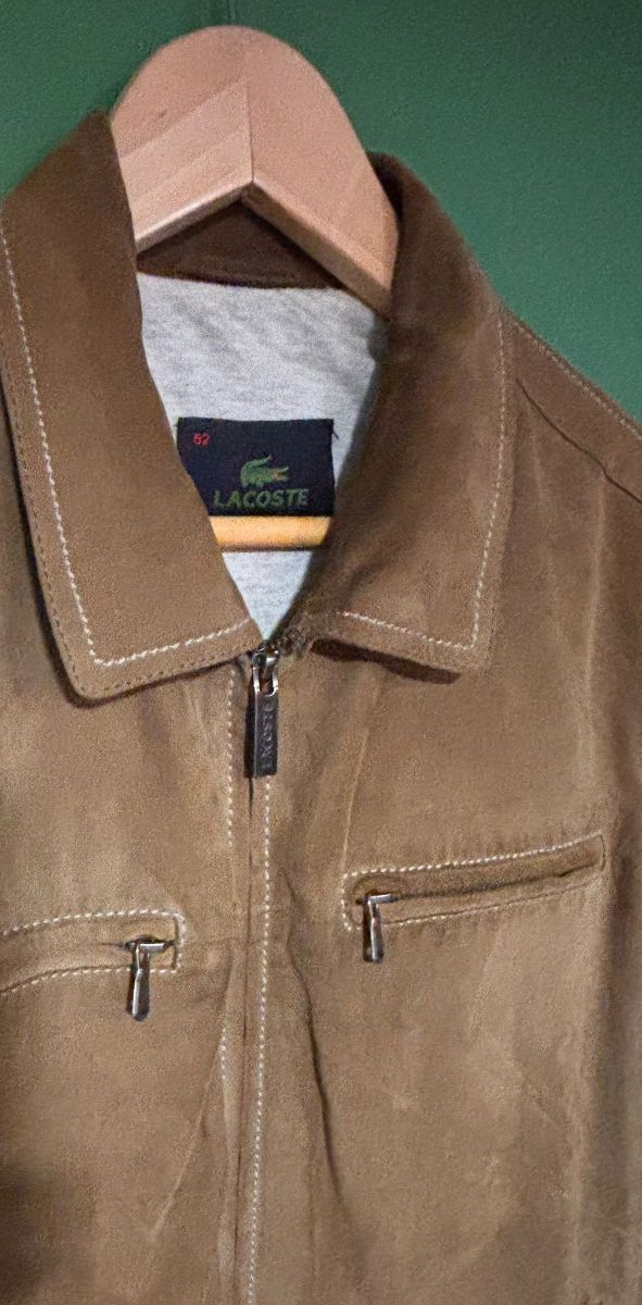 Chaqueta de Piel Lacoste Hombre Marrón