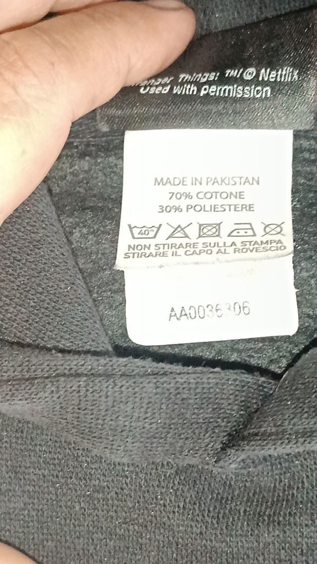 Felpa Stranger Things Sottosopra Nera Taglia S