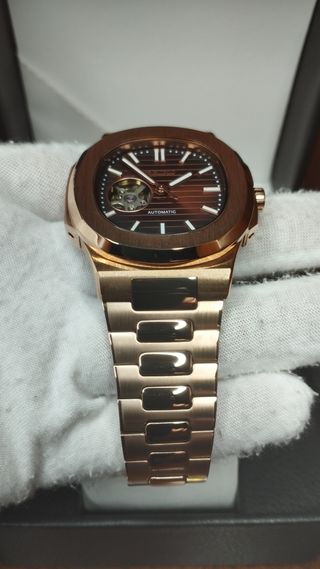 Reloj Seiko Mod Nautilus Open Heart Rose Gold