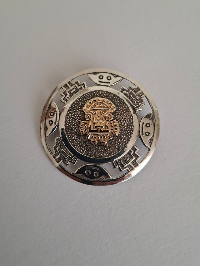 Broche/Colgante Inca. Plata y Oro Perú