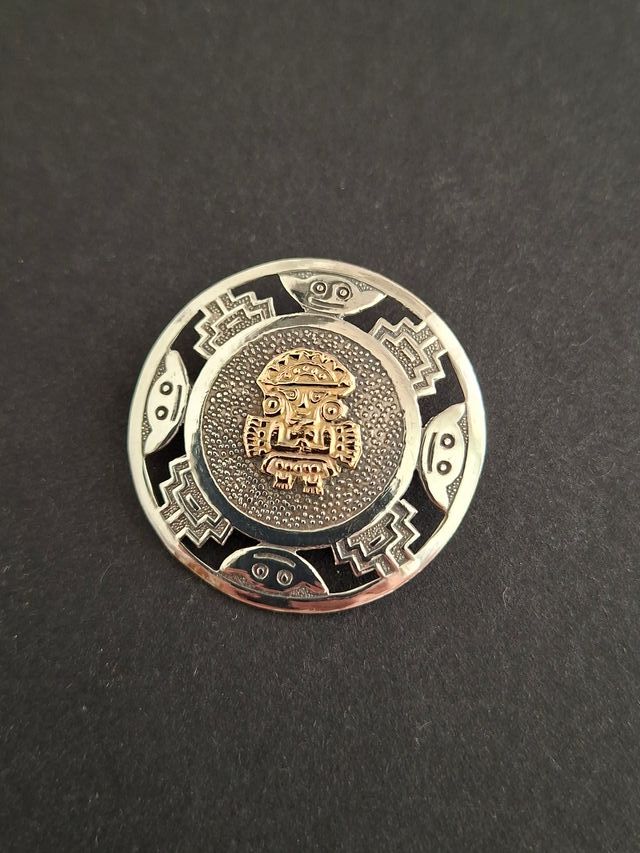 Broche/Colgante Inca. Plata y Oro Perú