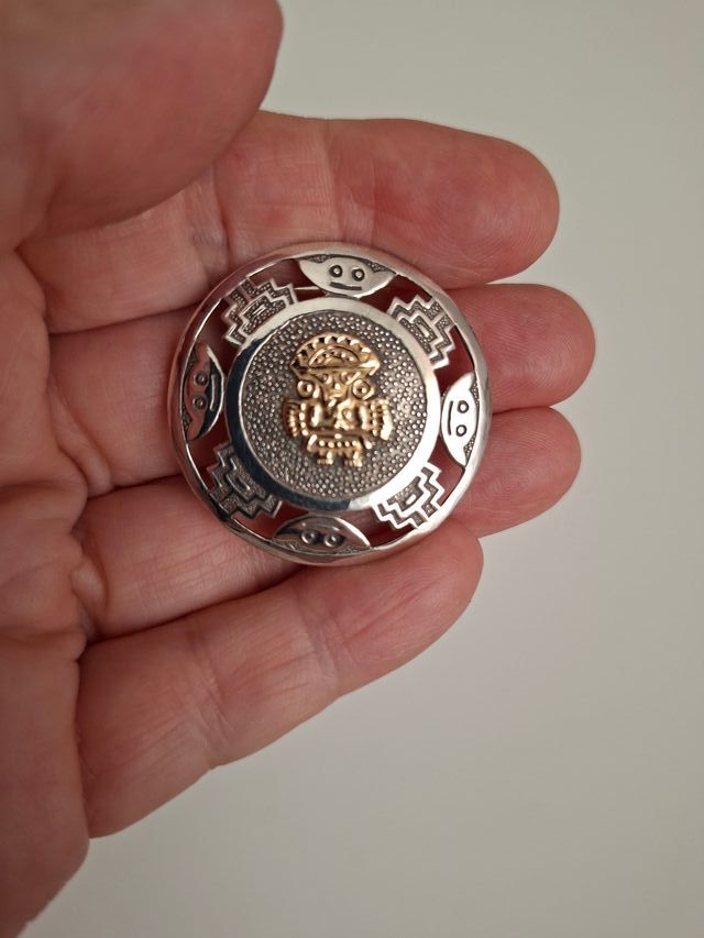 Broche/Colgante Inca. Plata y Oro Perú