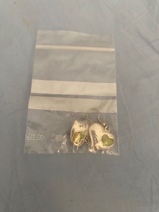 Pendientes Corazón con Piedra Verde