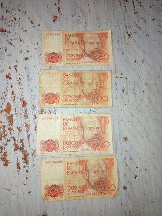 4 Billetes 200 Pesetas Banco de España