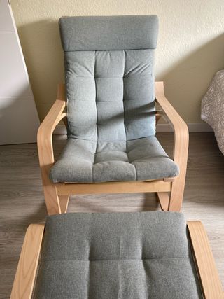 Sillón relax con reposapiés verde agua