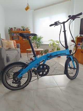 Bicicleta Eléctrica Plegable Azul