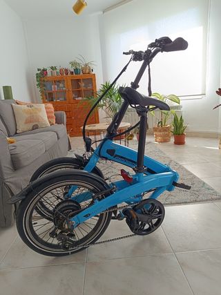 Bicicleta Eléctrica Plegable Azul