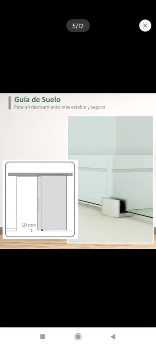 Puerta corredera cristal satinado con guía