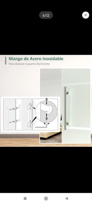 Puerta corredera cristal satinado con guía