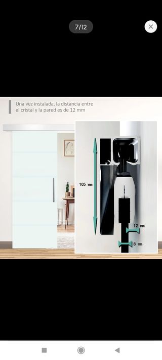 Puerta corredera cristal satinado con guía