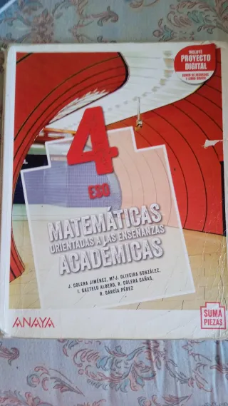 Libro Mates 4 eso editorial Anaya