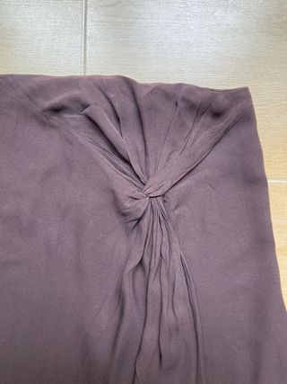 Falda midi marrón satinada 90s 00s