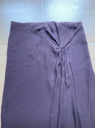Falda midi marrón satinada 90s 00s
