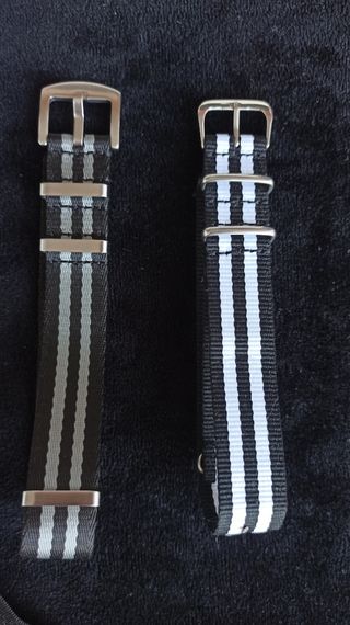Correas NATO 20mm Negro/Gris y Negro/Blanco