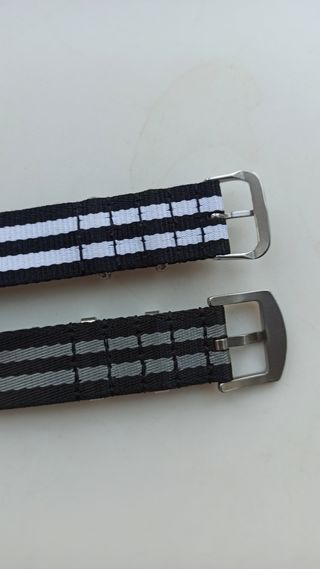 Correas NATO 20mm Negro/Gris y Negro/Blanco