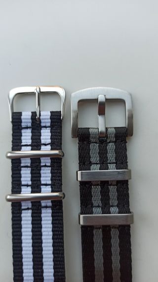 Correas NATO 20mm Negro/Gris y Negro/Blanco