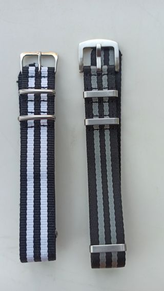 Correas NATO 20mm Negro/Gris y Negro/Blanco