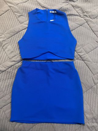 Conjunto Zara Mujer Azul Nuevo