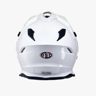 Casco de moto blanco con visera