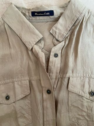 Camisa seda Massimo Dutti beige