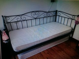 Diván Cama Metálico Negro 90x200