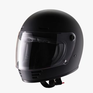 Casco Moto Vintage Negro Mate
