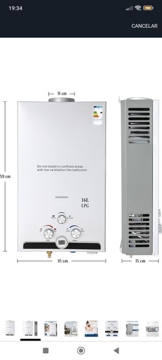 Termo de gas 16L