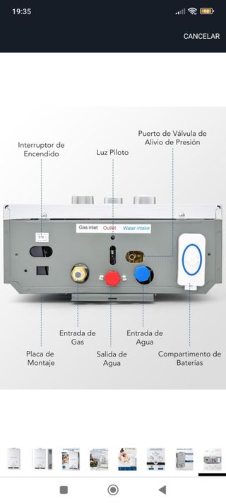 Termo de gas 16L