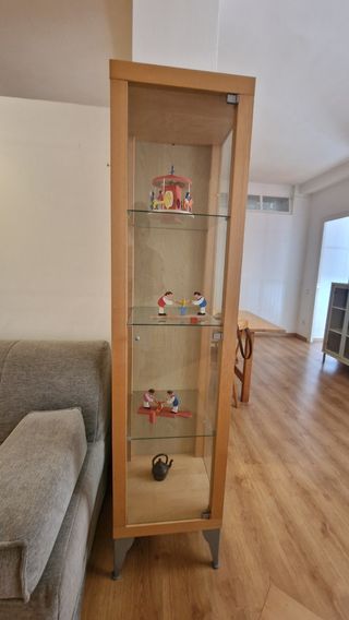 Vitrina de madera y cristal