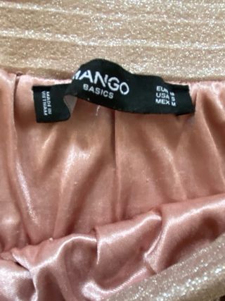 Falda plateada plisada Mango