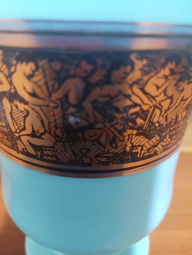 Opalina Cristal Sonoro Antigua Urna ,diámetro 39 ,