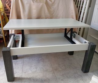 Mesa de centro blanca y gris