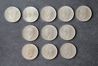 SERIE COMPLETA DE MONEDAS DE 25 PESETAS DEL REY