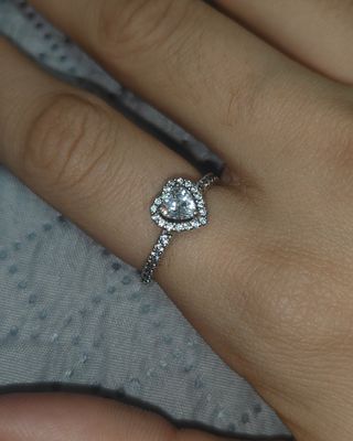 Anillo Pandora Corazón Brillante Plata