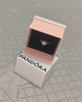 Anillo Pandora Corazón Brillante Plata