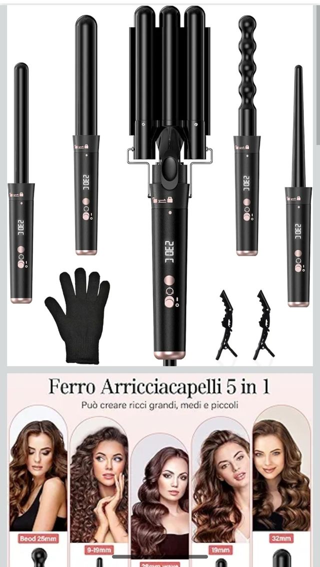 Ferro Arricciacapelli 5 in 1 FASHION Nero
