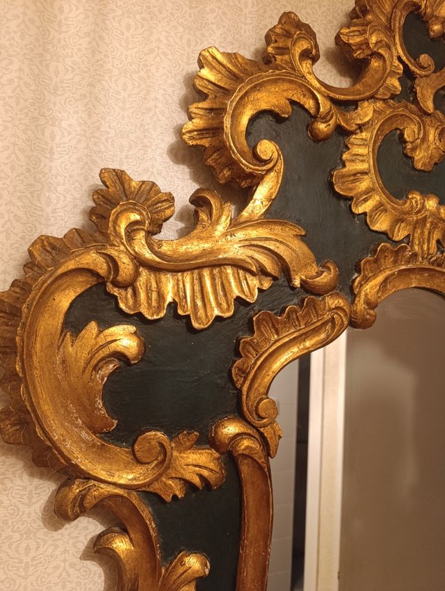 Espejo Iglesia Sacristía Dorado y Verde