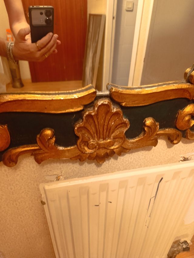 Espejo Iglesia Sacristía Dorado y Verde