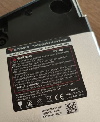 Batería Engwe 52V y 16Ah como Nueva!!!