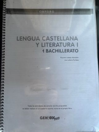 LENGUA CASTELLANA Y LITERATURA
1 BACHILLERATO