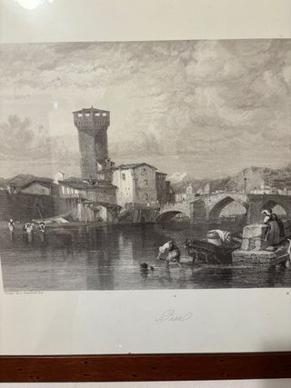 Quadro stampa Pisa con cornice in legno