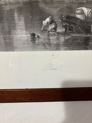 Quadro stampa Pisa con cornice in legno